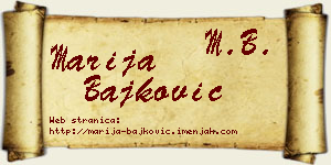Marija Bajković vizit kartica